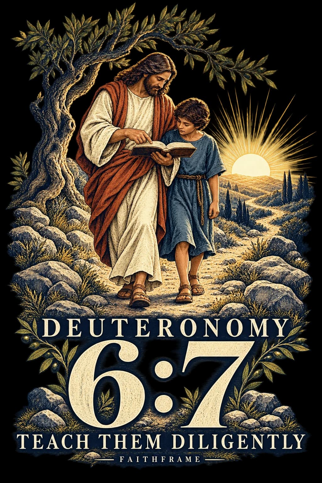 Deuteronomy 6:7 concept illustration